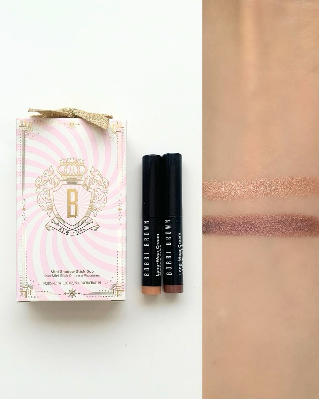 Bobbi Brown Mini Long-Wear Cream Shadow Stick Duo Christmas Holiday 2025 - Swatches