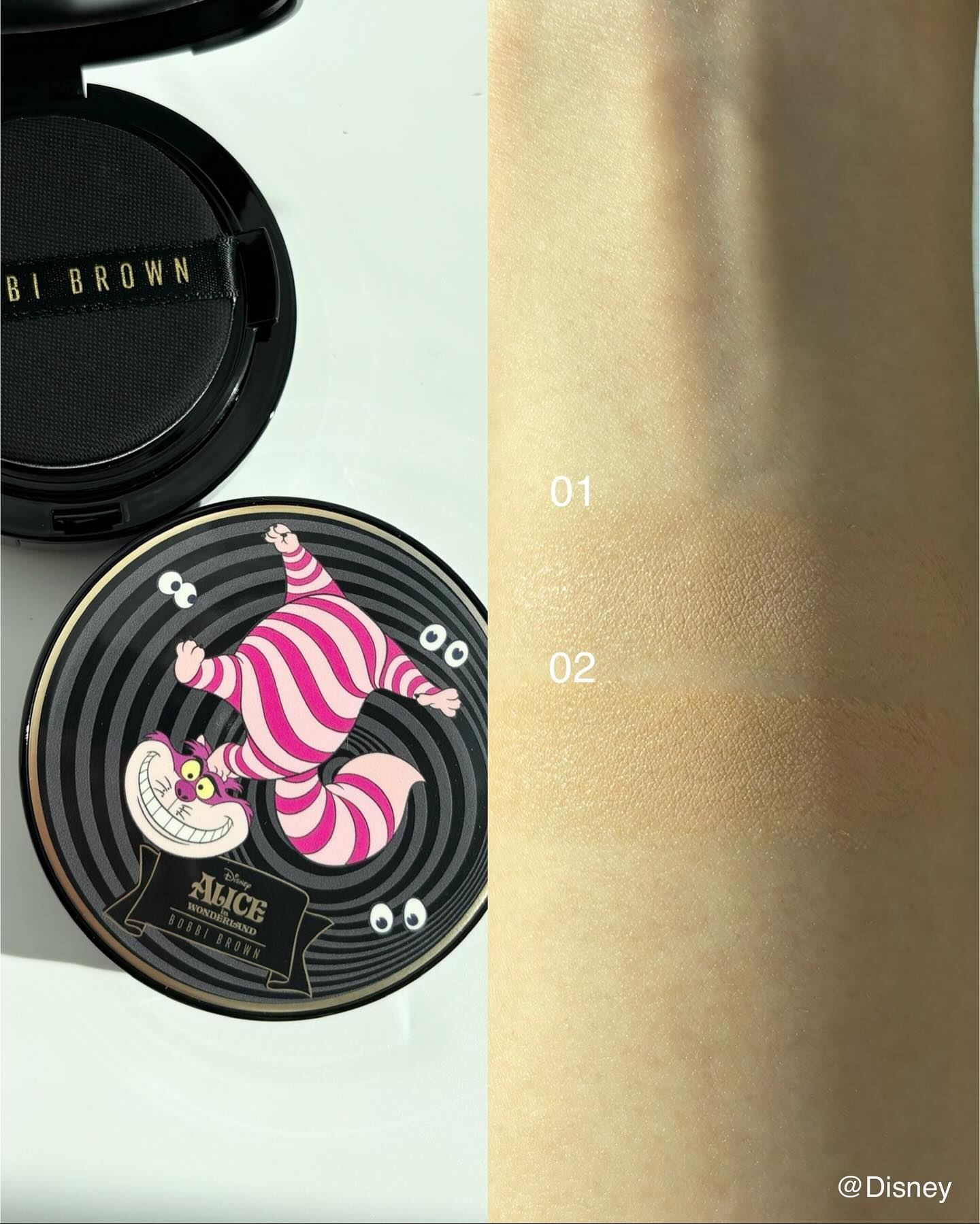 Bobby Brown Alice in Wonderland Weightless Skin Cushion Foundation - Swatches