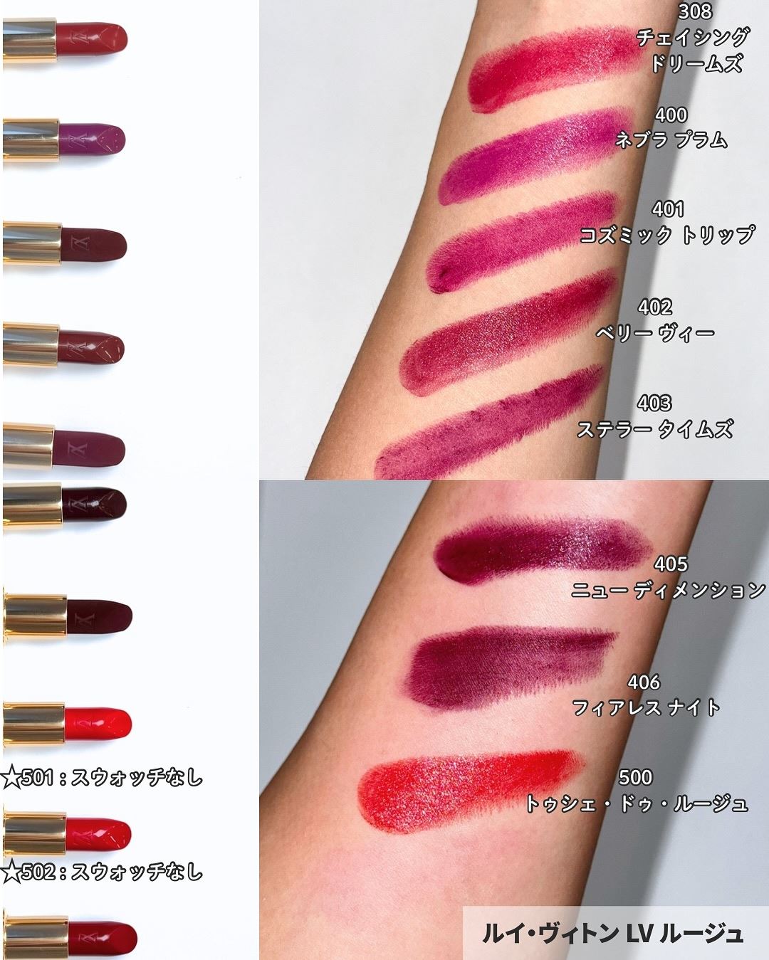 Louis Vuitton LV Rouge 2025 - Swatches