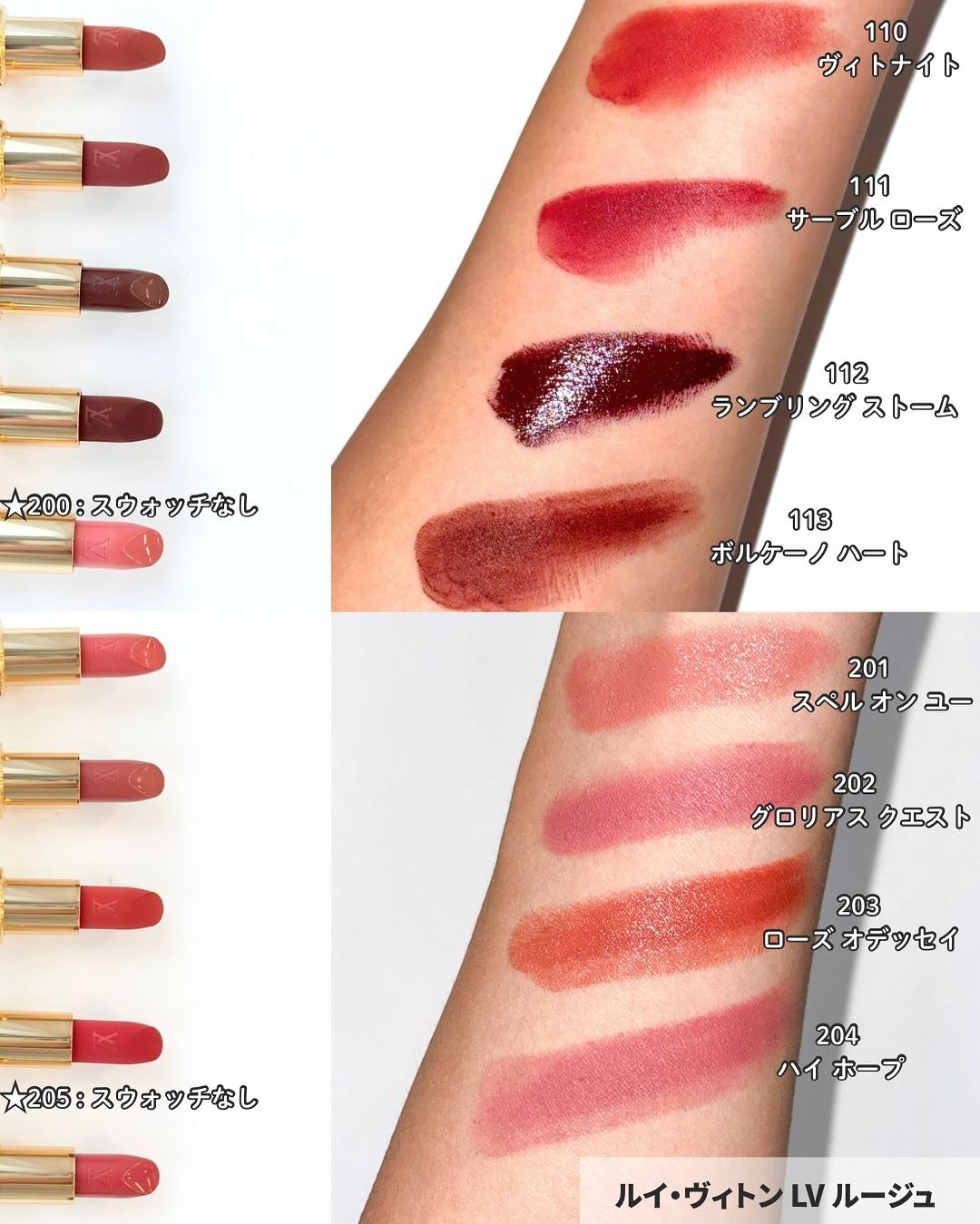 Louis Vuitton LV Rouge 2025 - Swatches