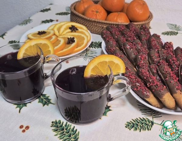 Хрустящие палочки с клюквой к глинтвейну