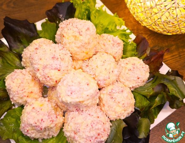 Закуска Рафаэлло с крабовыми палочками