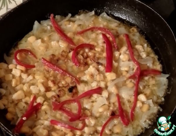 Кукуруза в соусе из маринованных перцев