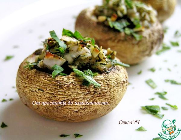Шампиньоны с луком и чесноком